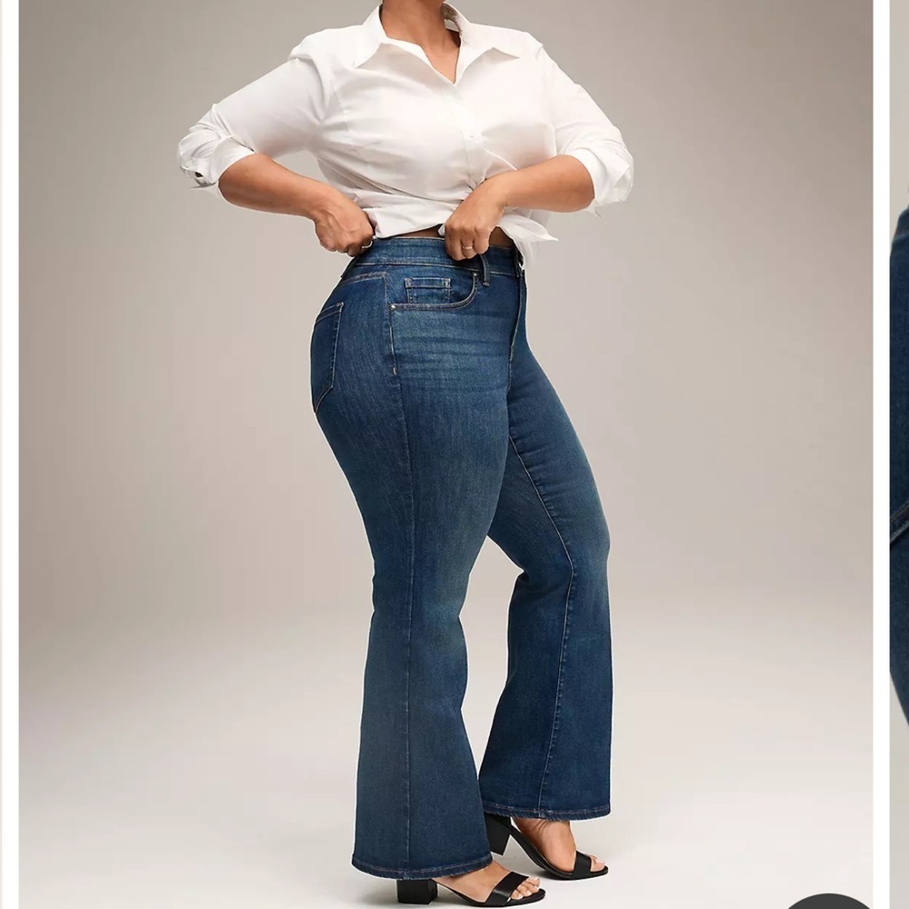 Lane Bryant Dark Blue Jeans women curvy fit boot 14 casual office retro Y2K